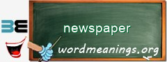 WordMeaning blackboard for newspaper